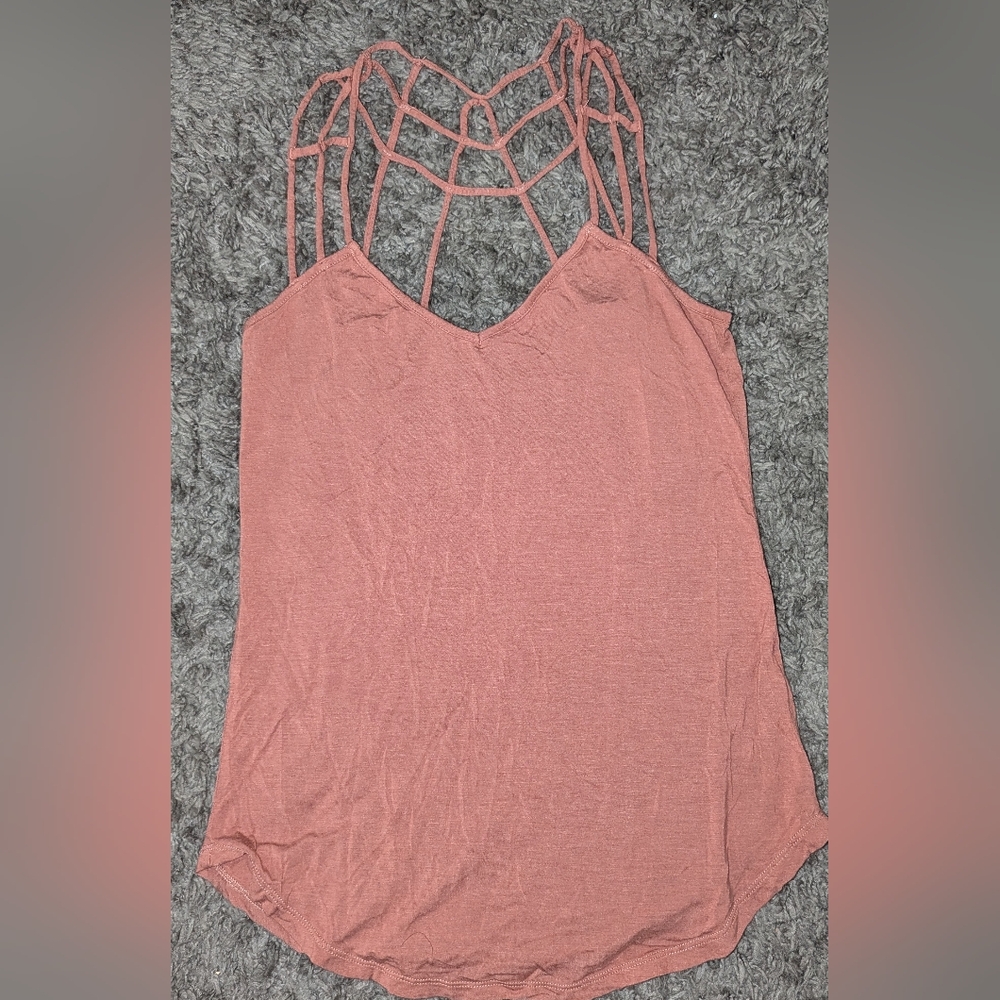 Buckle Red by BKE Mauve Criss-Cross Strappy Tank Top (XS)